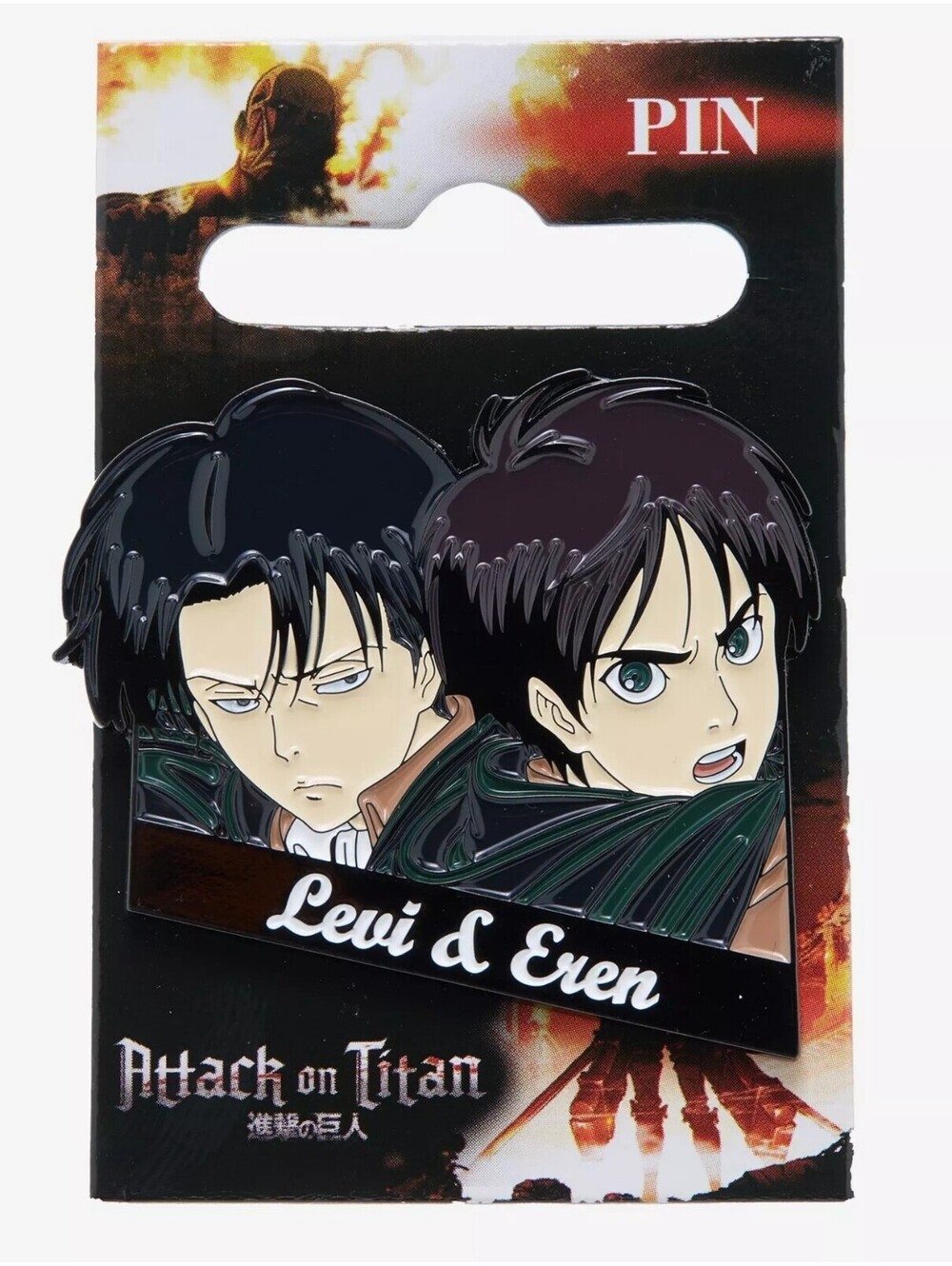 Attack on Titan Levi & Eren Portrait Enamel Pin